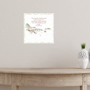 Misty Blossom Crossing Bible Verse anpassbar Poster