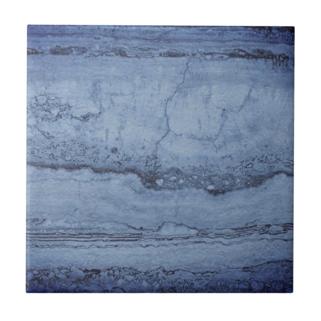 Misty Blue abstrakt Granite Marmormuster Fliese (Vorderseite)