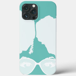 misty blue Girl Big Afro weiße Sonnenbrille Case-Mate iPhone Hülle