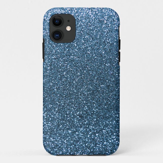 Misty Blue Glitzer Case-Mate iPhone Hülle (Rückseite)