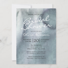 Misty Blue Gray Ocean Watercolor Brautparty Einladung