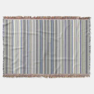 Misty Blue Gray Stripes Decke