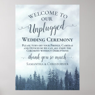 Misty Blue Mountains Unplugged Wedding Zeremony Poster