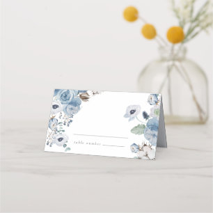 Misty Blues Rose Anemones Platzkarten