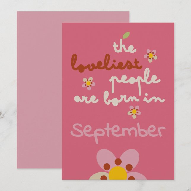 MISTY CHARM - Birthday Floral Einladungskarte (Vorne/Hinten)