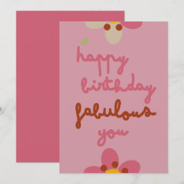 MISTY CHARM - Birthday Floral Einladungskarte