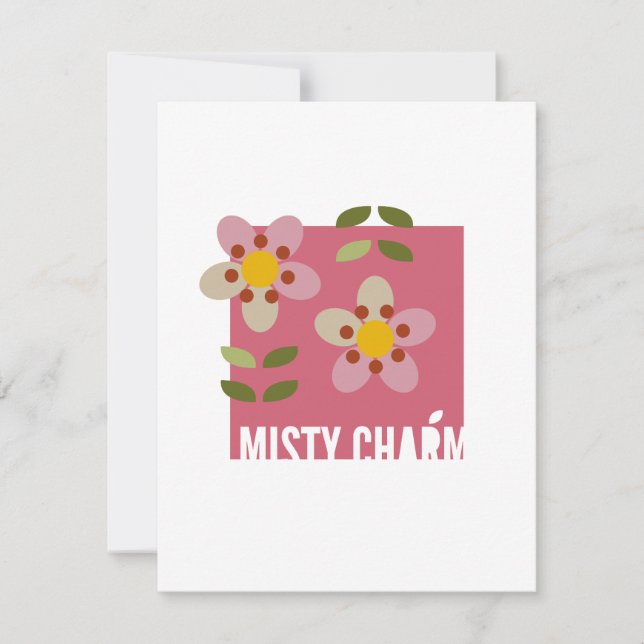 MISTY CHARM - Modern Floral Einladungskarte (Vorderseite)