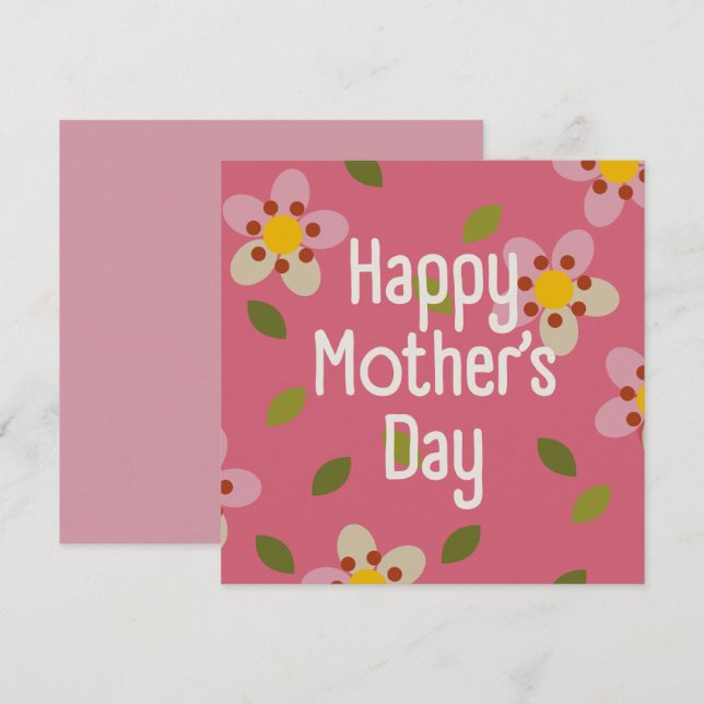MISTY CHARM - Mother's Day Floral Invitation Card Einladung (Vorne/Hinten)