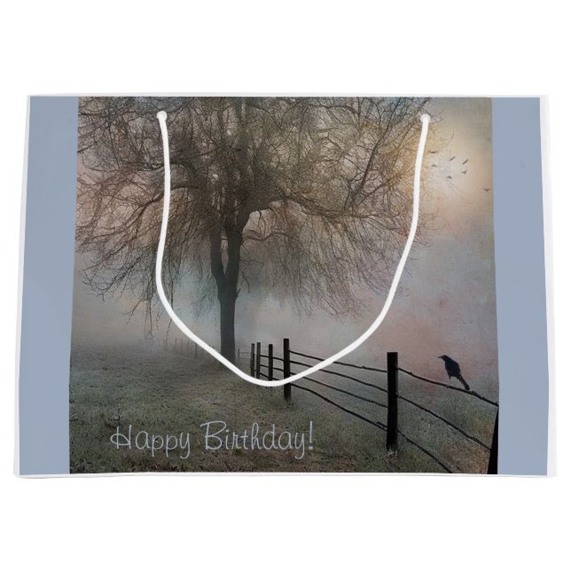 Misty Country Scene Große Geschenktüte (Vorderseite)