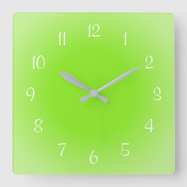 Misty Edges Green Mattiert Design Soft Colors Quadratische Wanduhr (Vorderseite)