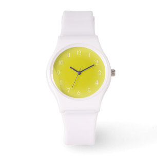 Misty Edges Yellow Mattiert Design Soft Colors Armbanduhr