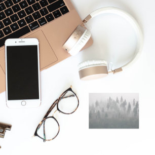 Misty Evergreen Forest Landscape Post-it Klebezettel