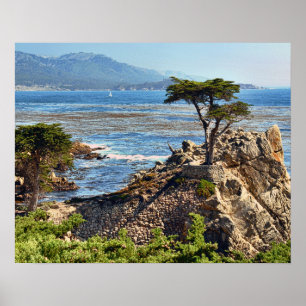 Misty Fog Landschaftlich California Central Coast Poster