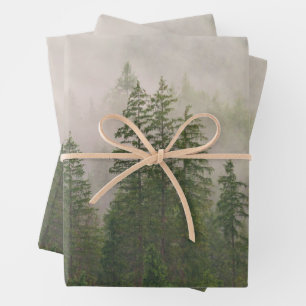 Misty Foggy Forest Trees Geschenkpapier Set