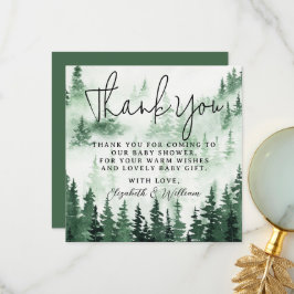 Misty Forest Baby Shower Thank You Dankeskarte