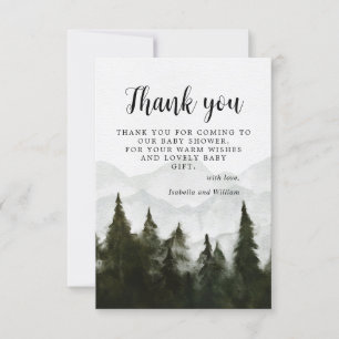 Misty Forest Baby Shower Vielen Dank Dankeskarte