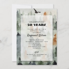 Misty Forest Birthday Party Einladung