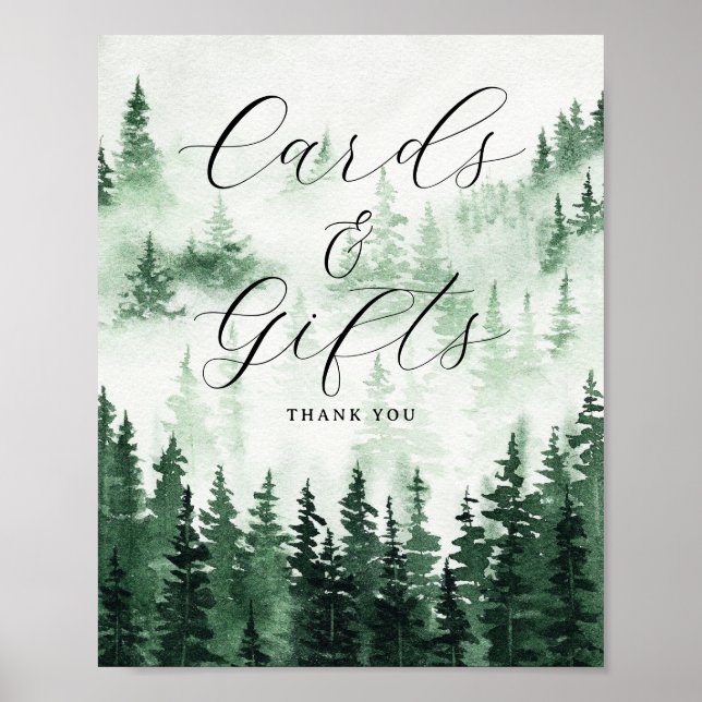 Misty Forest Crads and Gifts Sign Poster (Vorne)