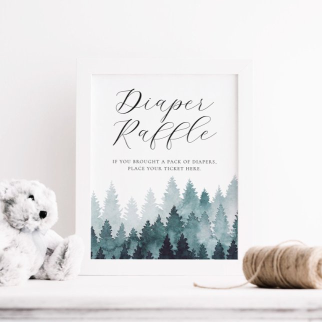 Misty Forest Diaper Raffle Sign Poster (Von Creator hochgeladen)