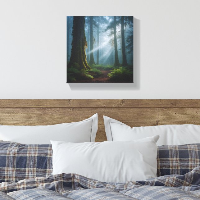 Misty Forest Magic Leinwanddruck (Insitu (Schlafzimmer))