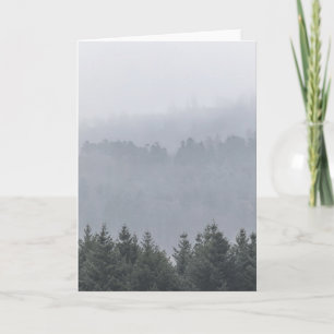 Misty Forest Mountains Nature Foto Karte