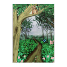 Misty Forest Path Akryllische Kunst