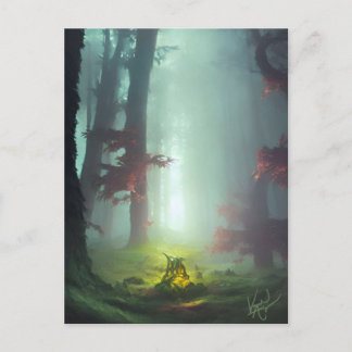 Misty Forest Postcard Postkarte