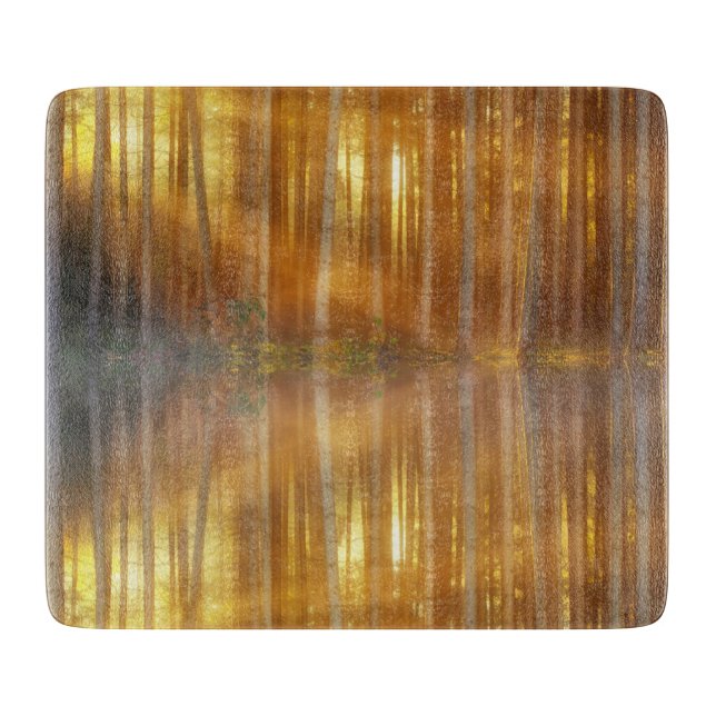 Misty Forest Scene Schneidebrett (Vorderseite)