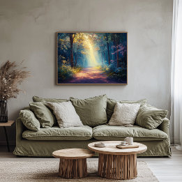 Misty Forest Train as Dawn Breaks Leinwanddruck