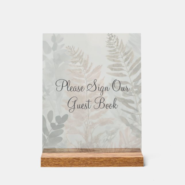 Misty Forest Wedding Acrylic Sign Acrylschild (Vorderseite)