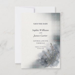 Misty Glen Urquhart Tartan Hochzeit Save the Date