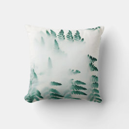 Misty Green Fern Throw Kissen