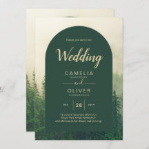 Misty Green Forest Mountain Pine Trees Wedding