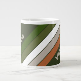 Misty Grove Stripes with Name Jumbo-Tasse