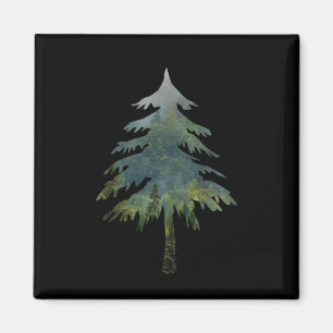 Misty Kiefernbäume in den Wald Magnet