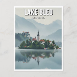 Misty Lake Bled Slowenien Postkarte