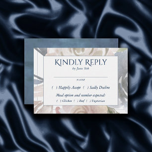 Misty Lake   Lieblich weich Dusty Hued Floral Entr RSVP Karte