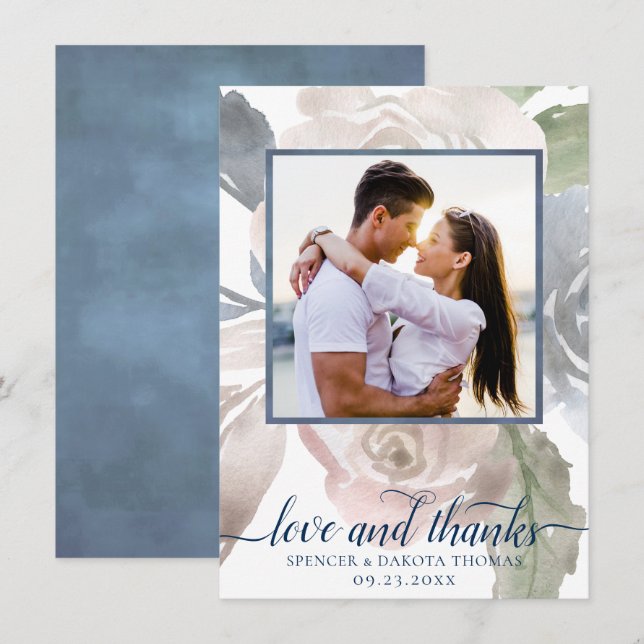 Misty Lake | Schönes weiches, trostloses, huedfarb Dankeskarte (Vorne/Hinten)