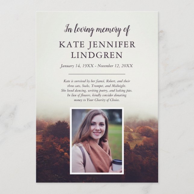 Misty Landscape - Foto - In Love Memory Programm (Vorderseite)