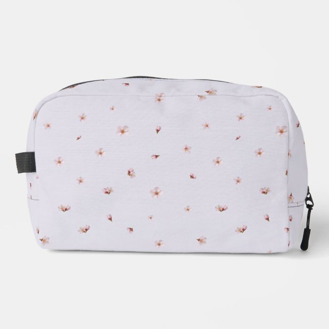 Misty Lavender Cherry Blossom Floral Pattern Waschbeutel (Vorderseite)