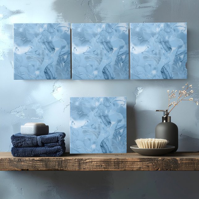 Misty Marble Abstract Pattern Dark Blue ID705b Fliese (Von Creator hochgeladen)