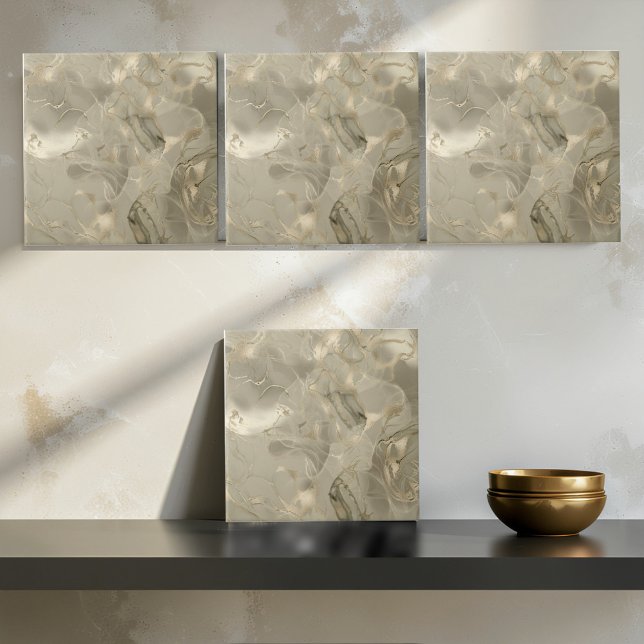 Misty Marble Abstract Pattern Med. Gold ID705b Fliese (Von Creator hochgeladen)