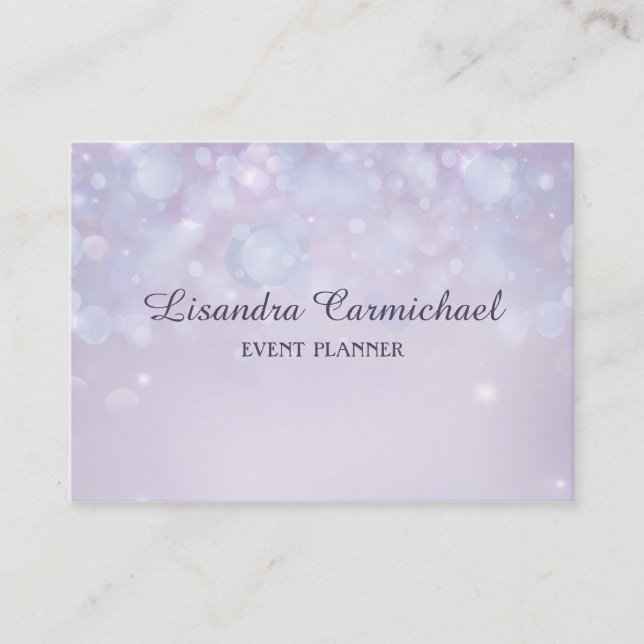 Misty Mauve Bokeh Event Planner Business Cards Visitenkarte (Vorderseite)