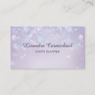 Misty Mauve Bokeh Event Planner Business Cards Visitenkarte