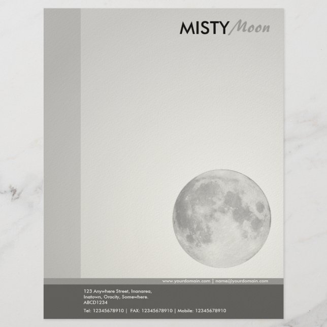 Misty Moon (Felt Paper) Briefbogen (Vorderseite)
