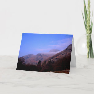 Misty Morgens Langdale Pikes Cumbria England Dankeskarte