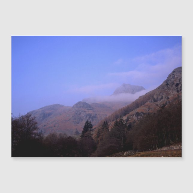 Misty Morgens Langdale Pikes Cumbria England Magnetkarte (Vorderseite)