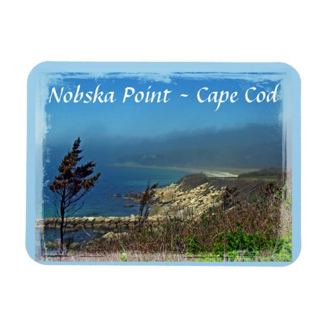 Misty Morning an Nobska Point - Cape Cod MA Magnet (Horizontal)