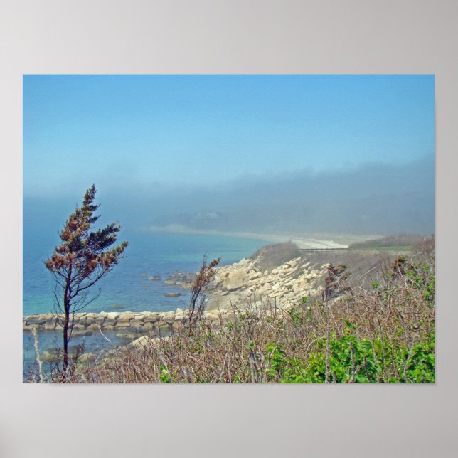 Misty Morning an Nobska Point - Cape Cod MA Poster (Vorne)