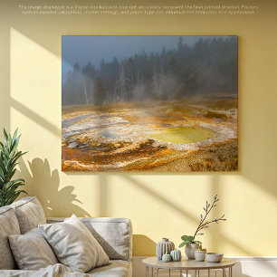 Misty Morning Geyser: Ein Yellowstone Wunderland Leinwanddruck